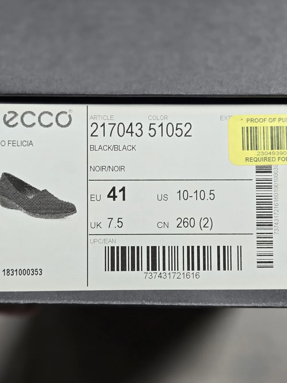 ECCO Felecia Women's Textile Stretch Black Wedge Slip-On USA Size 10-10.5 EU 41